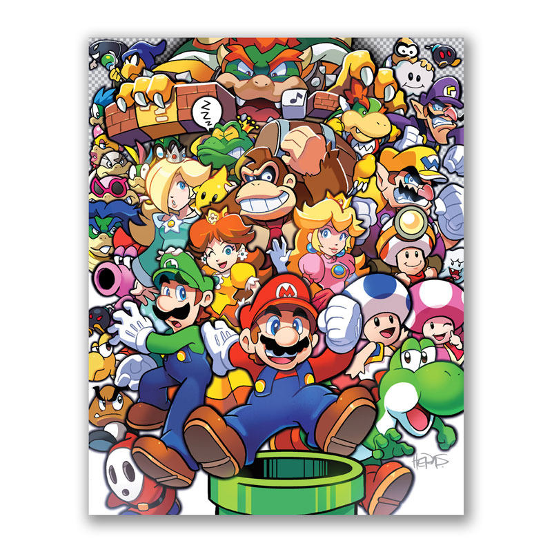 超级马里奥玛丽兄弟海报 mario任天堂游戏人物动漫二次元装饰贴画
