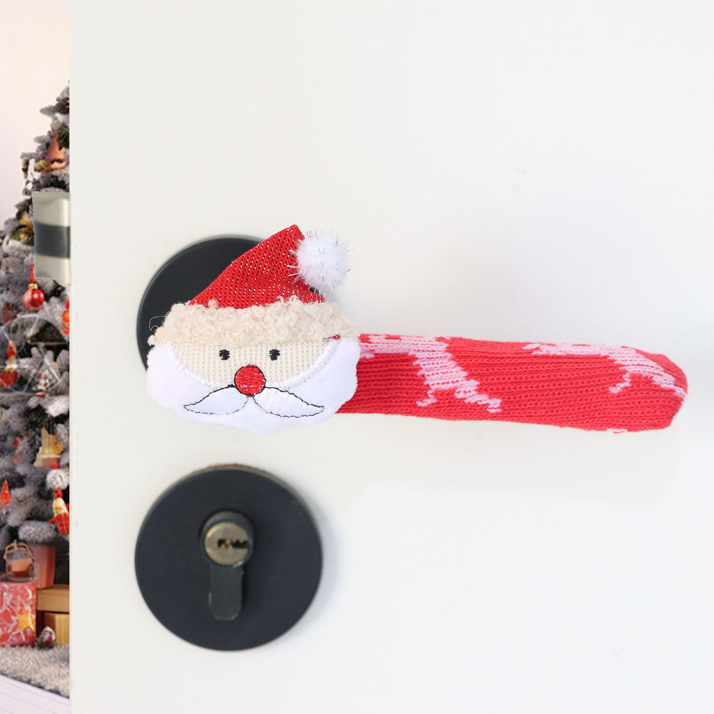 圣诞新春加厚保暖防撞门把手套