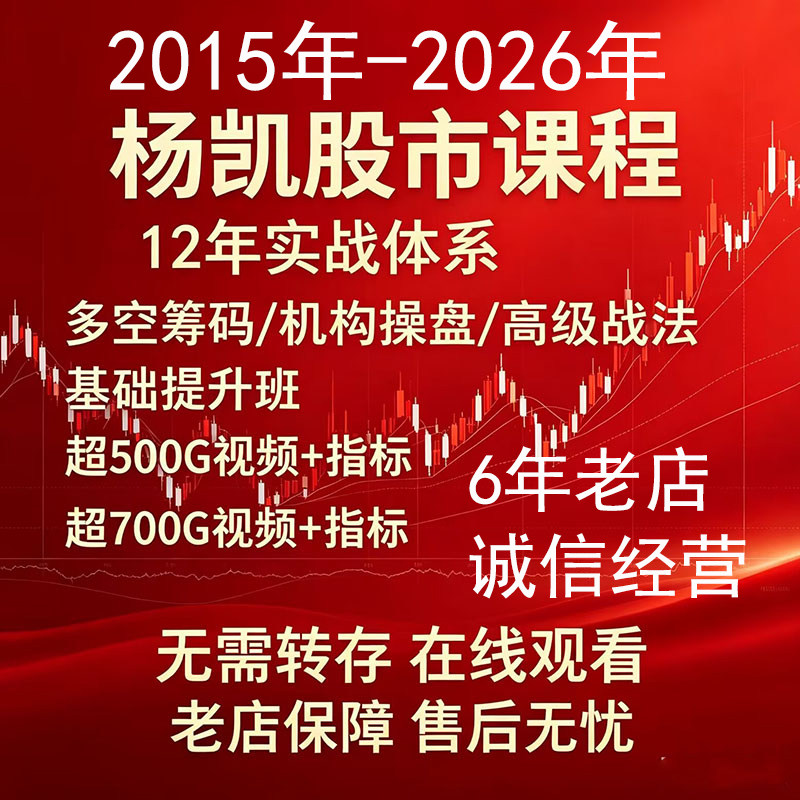 杨凯2026年更新中配套技术指标公式高级战法课程多空筹码机构操盘