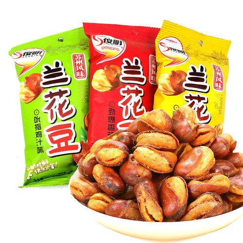 傻明香辣兰花豆牛肉味10袋馋豆