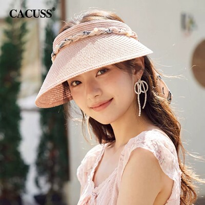 cacuss空顶帽子草编遮阳帽