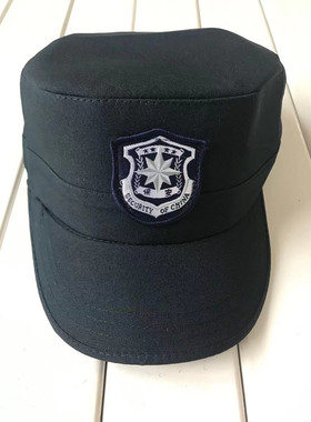 保安帽子保安作训帽夏季特训帽新式保安帽保安鸭舌帽黑色保安墨绿