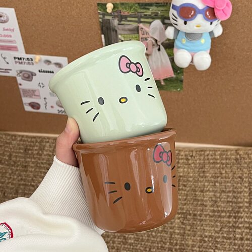 奶油色kt陶瓷马克杯ins风家用手握喝水杯子韩式少女心冷萃咖啡杯