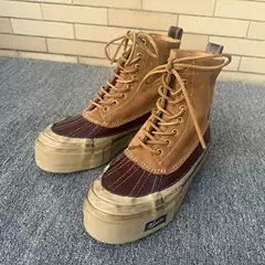 Visvim Unclegui Genuine Leather Martin Boots with Thick Soles, Internal Height Increase, Vintage Distressed Handmade Vulcanized Shoes for Men