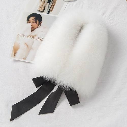 韩版仿狐狸毛百搭毛领丝带蝴蝶结围巾毛毛冬季保暖护颈可拆卸毛领