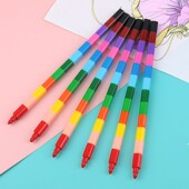 儿童积木蜡笔幼儿园专用 绘画涂鸦可水洗彩色笔创意拼接蜡笔12色