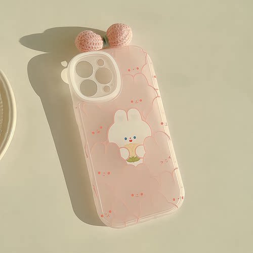 可爱兔蝴蝶结全包软壳手机壳