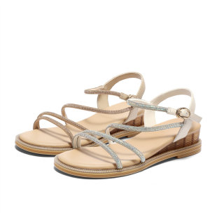 环带厚底坡跟鞋 森达时装 2025夏新商场同款 女款 XMD01BL5 凉鞋