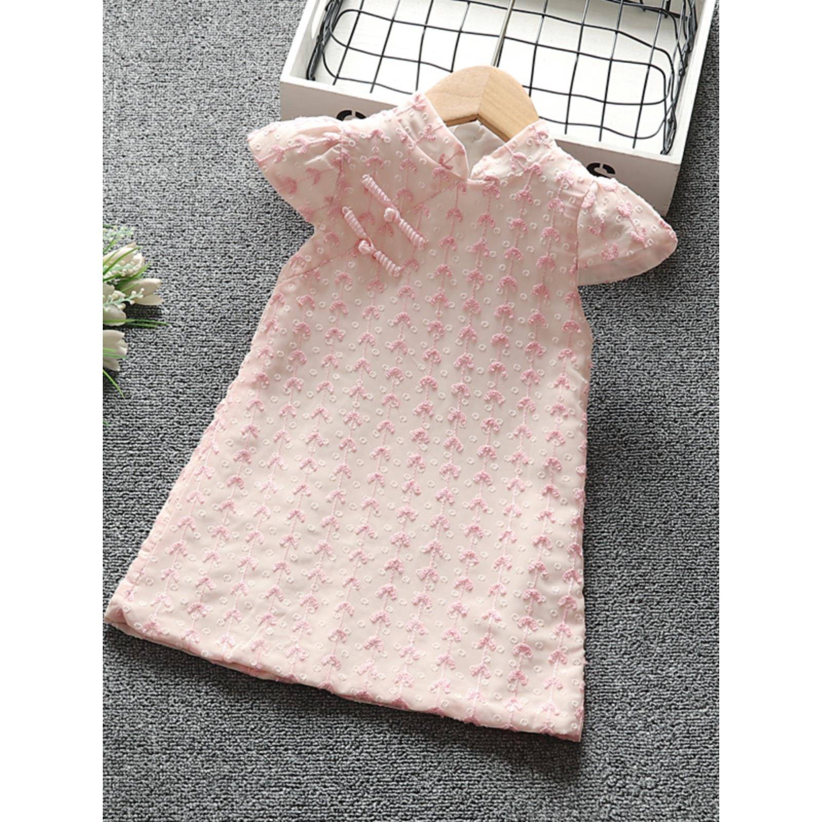 女童旗袍洋气夏季薄款1-3岁女宝宝连衣裙小童装5儿童中国风汉服裙