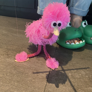 提线木偶玩具搞笑创意益智拉线烈鸟玩具彩色鸵鸟手控拉线艺术玩偶