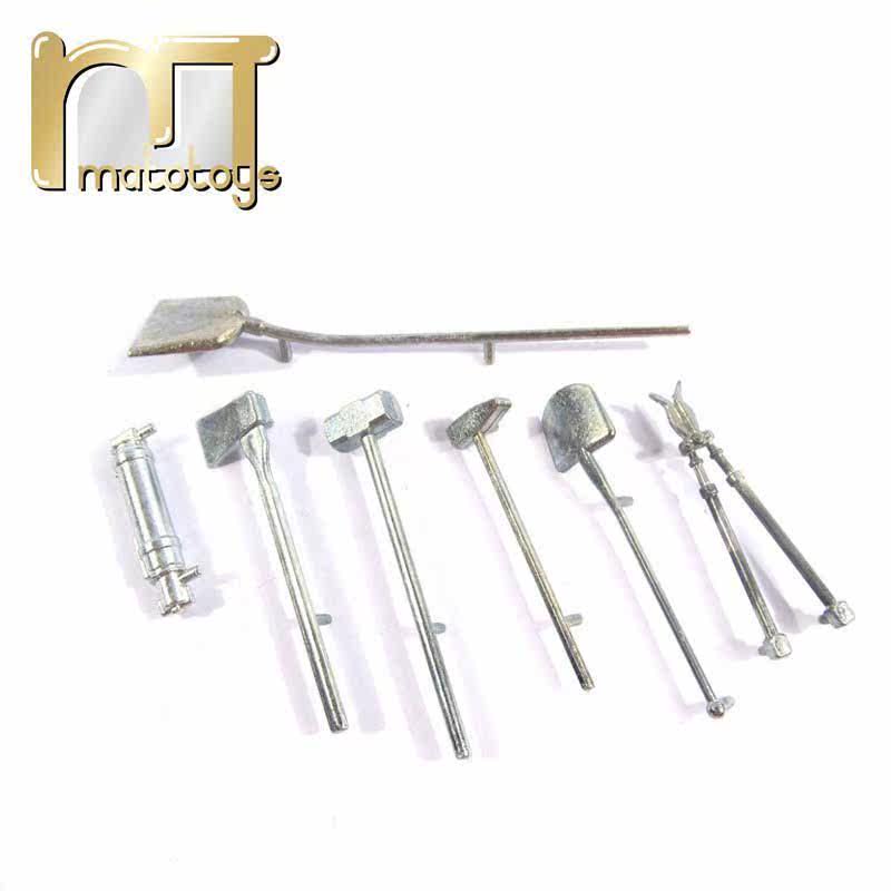 MATO1:16德国虎1遥控坦克升级配件全金属工具铲子灭火器铁锤套装