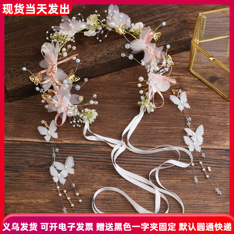 花童头饰韩版超仙公主森系花仙子花环女童头花演出写真配儿童饰品图片
