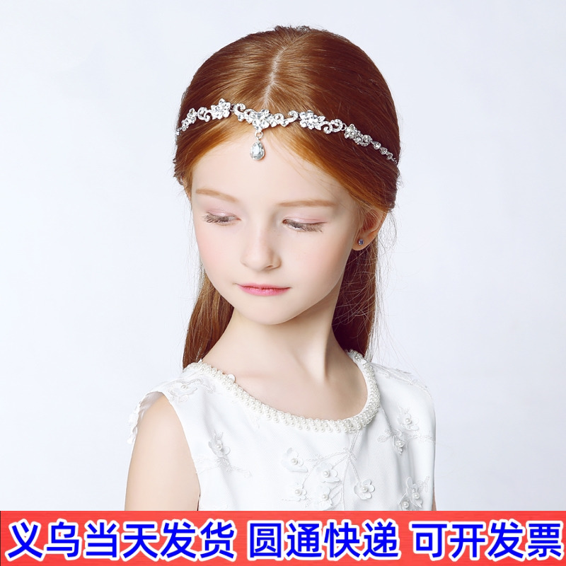 儿童头饰公主额头链女童发饰吊坠额饰花童礼服皇冠配饰生日演出