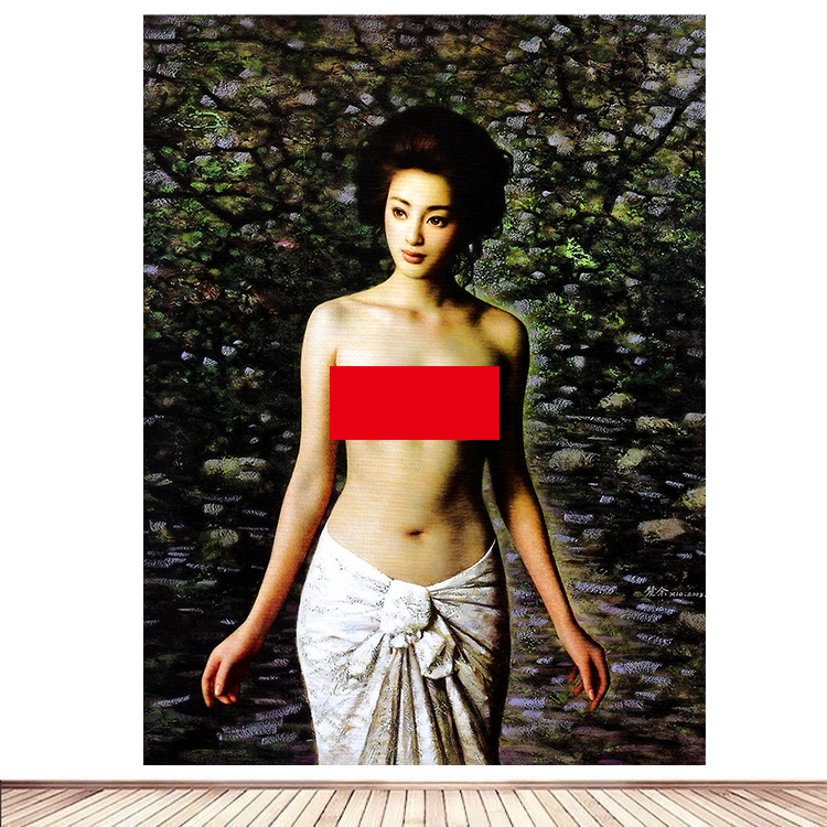卫生间装饰画酒店美女油画人物风格海报客厅卧室厕所浴室少女画1图片