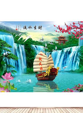 一帆风顺客厅走廊过道玄关装饰画帆船卧室书房墙贴画壁画自粘23
