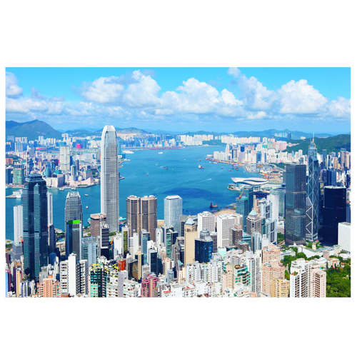 香港维多利亚港城市建筑风景画海报贴画客厅房间酒店墙画2