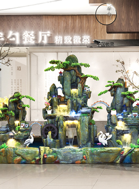 大型高假山流水喷泉落地循环水景