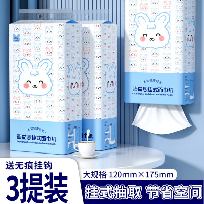 提挂式抽纸悬挂抽取式卫生纸家用擦手纸厕纸平板卫生纸巾送挂钩