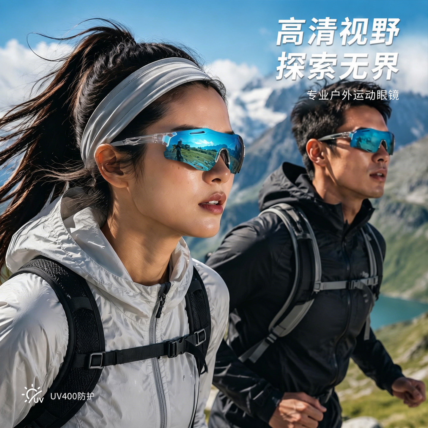 UV400防护热雪骑行登山徒步眼镜户外防风防晒护目镜马拉松男女款
