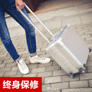 行李箱万向轮18寸铝框登机箱电脑箱商务拉杆箱pc旅行箱小迷你箱子
