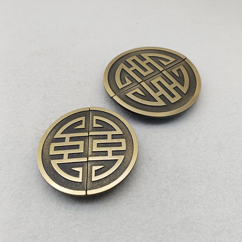 双喜字拉手新中式复古风锌合金拉手酒柜橱柜仿古柜门圆形配套把手