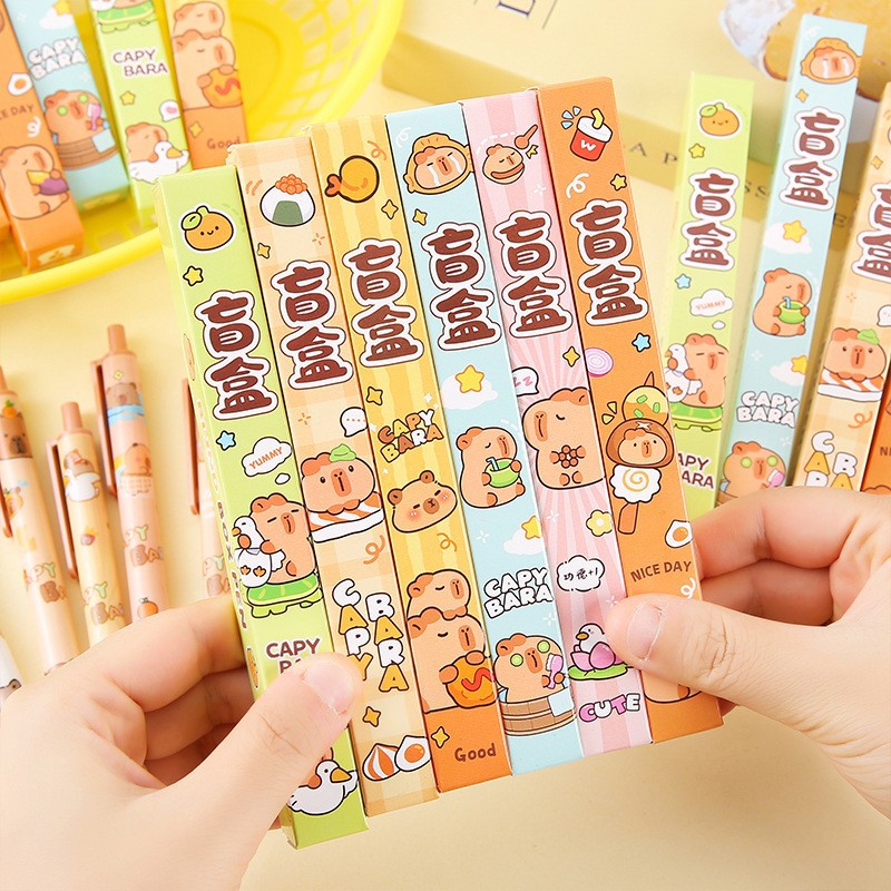 创意卡通按动中性笔高颜值学生小礼品可爱励志盲盒笔文具用品批发