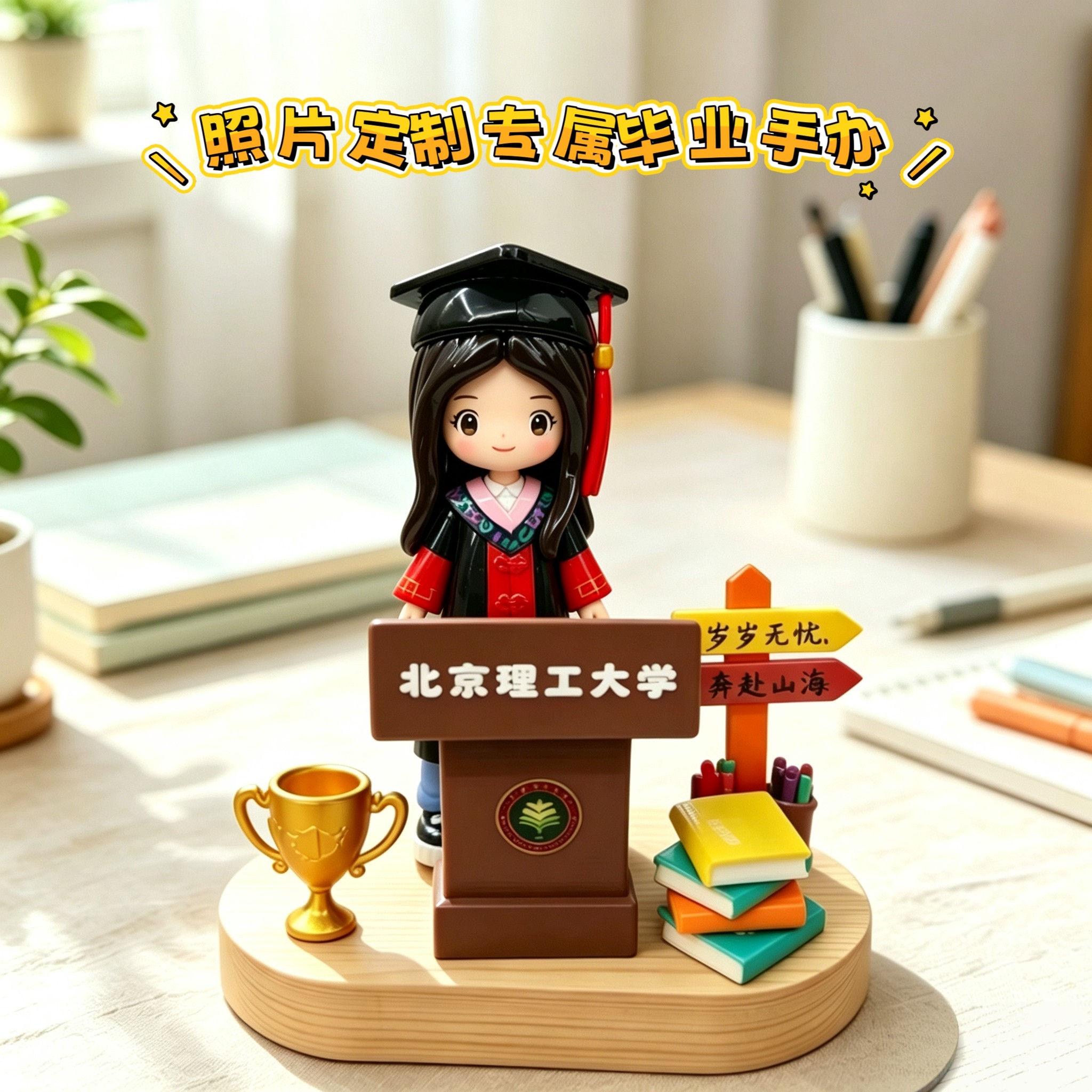 毕业礼物石塑粘土定制人偶泥塑人偶闺蜜学姐老师可爱人偶定制手办
