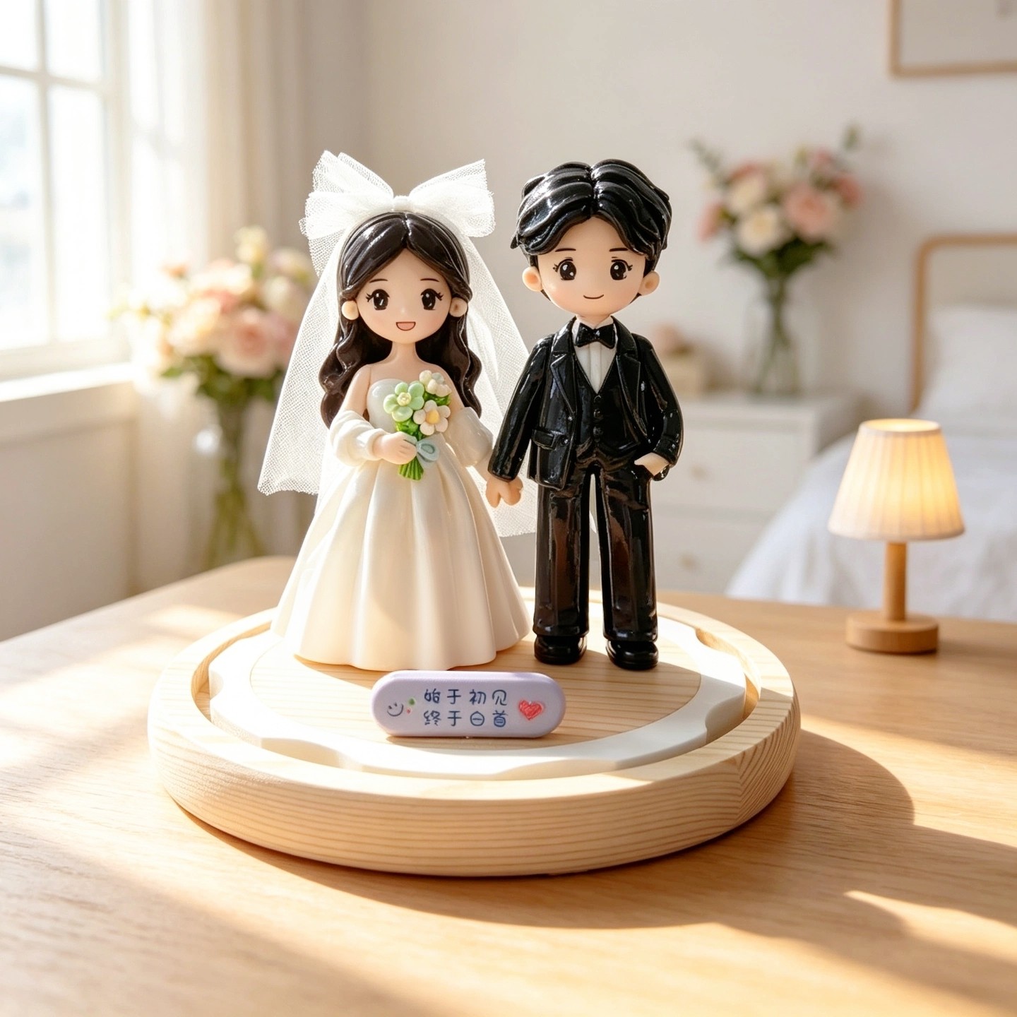 结婚礼物定制做超轻石塑黏土人偶摆件DIY婚礼纪念软陶小人偶定制