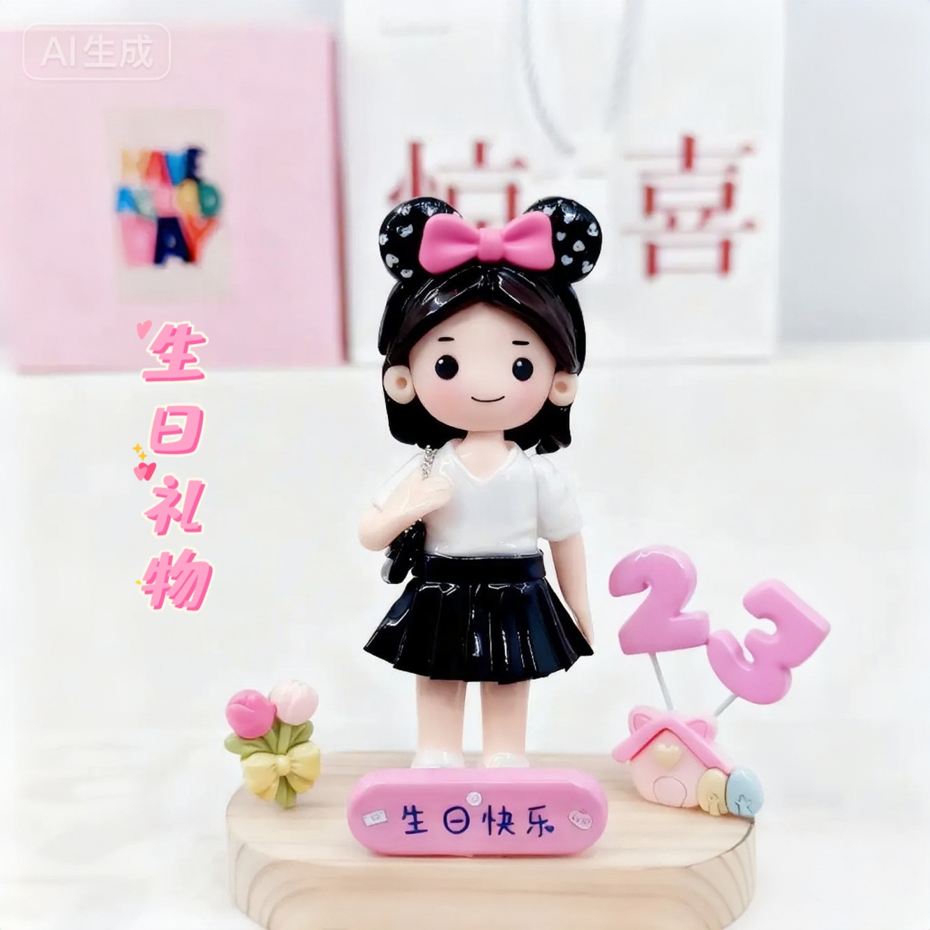 照片定制送女生生日礼品石塑粘土人偶闺蜜礼物软陶泥人Q版小人偶