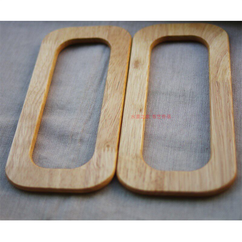 新款长方形本色实木手挽diy包配件提手柄22元/对