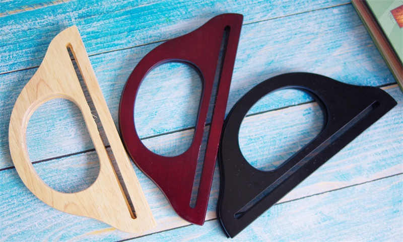 24.5cm实木三个颜色衣架型木手挽diy包配件提手柄20元/对