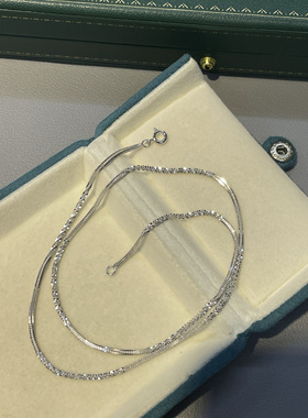 S925银镀白金满天星菜花链日韩简约风小众设计锁骨链单链