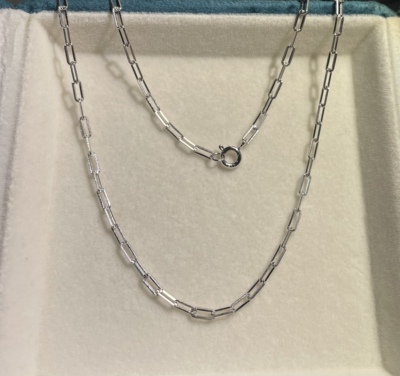 回形针项链925银锁骨链