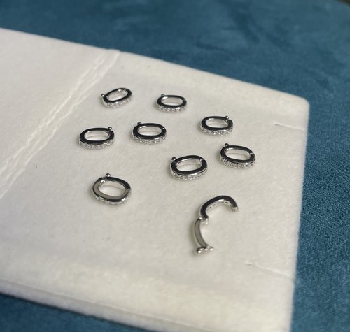 925银镀白金 精工版锆石扣 手链项链吊坠DI Y配件扣