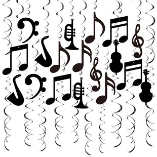 生日主题漩涡亚马逊音符螺旋音乐布置婚礼主题儿童悬挂派对挂饰