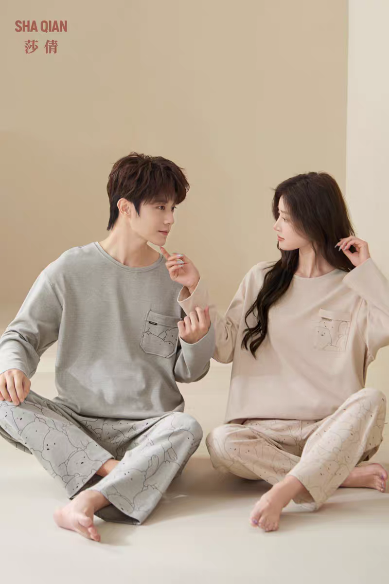 莎倩2025秋冬女士睡衣情侣款深秋婴儿棉轻柔软糯亲肤暖男士家居服