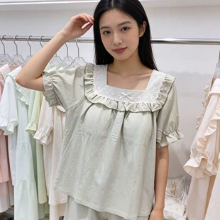 新款 公主风竹节棉无袖 女士睡衣短袖 套装 家居服 短裤 麦芽草2026夏装