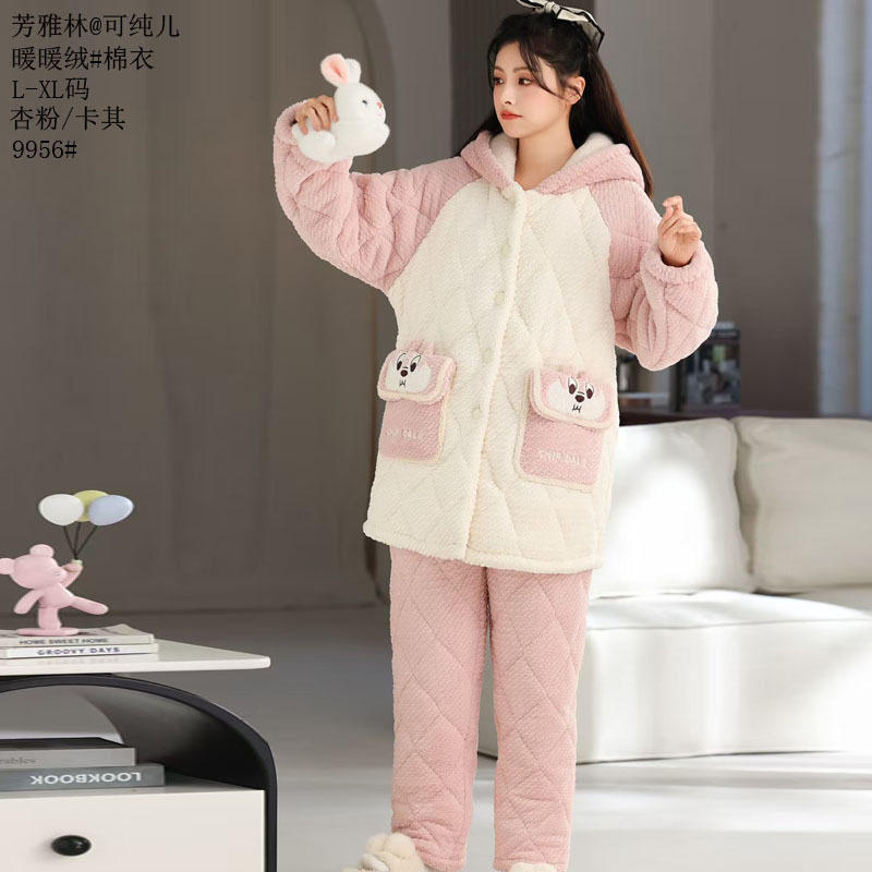 暖暖绒棉衣棉25冬季牛奶绒烂花女款睡衣蛋糕绒时尚品牌保暖家居服