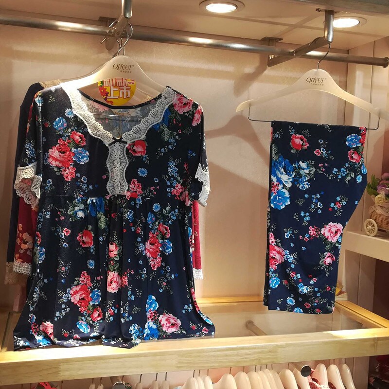 绮瑞夏季女士莫代尔宽松薄款睡衣