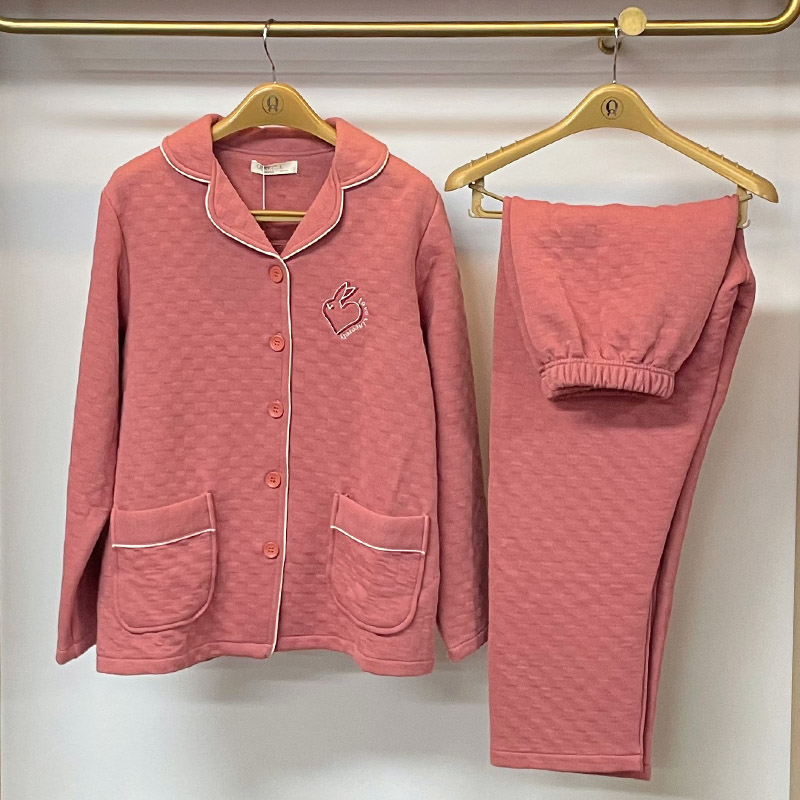 绮瑞女士冬季三层保暖家居服套装