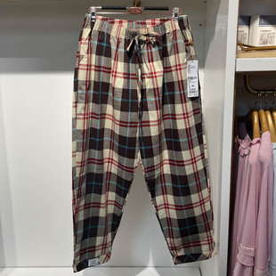 休闲格子纯棉长裤 可外穿裤 大码 时尚 子 单条睡裤 绮瑞春夏女士家居裤