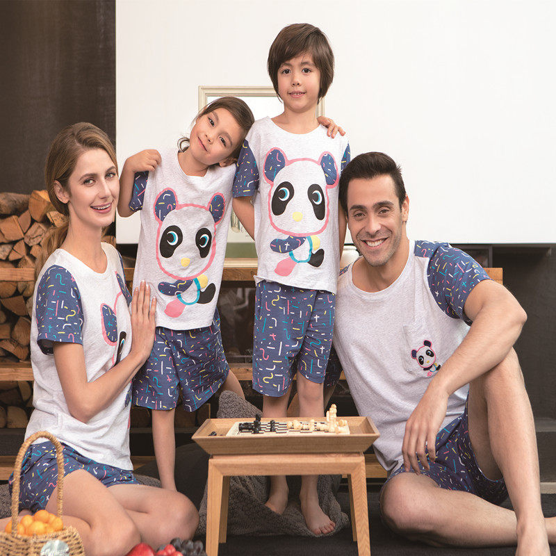绮瑞卡通全棉亲子小孩情侣睡衣