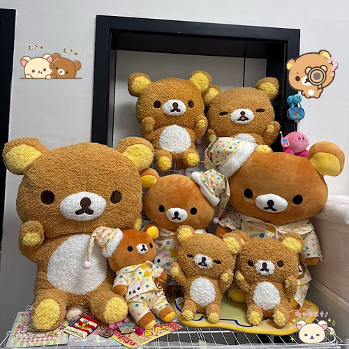 轻松熊可爱公仔摆件 超大娃娃毛绒抱枕小女生陪睡抱抱熊 笔袋收纳