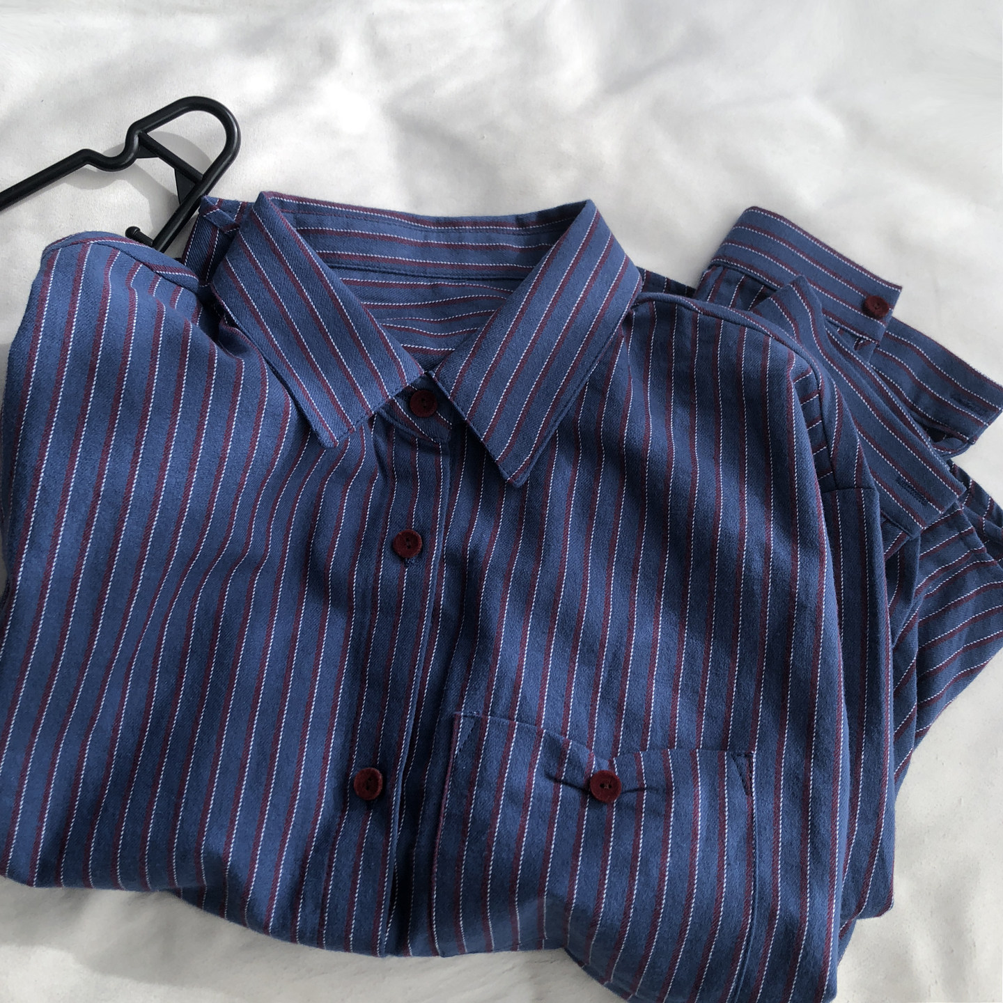 丝绒包扣撞色竖条纹全棉女衬衫polo领长袖气质开衫衬衣春款,女装/女士精品,衬衫,淘宝优惠券,粉丝福利购,淘宝优惠卷