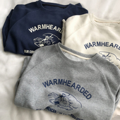 早秋印花减龄韩版 休闲卫衣日系氛围女圆领插肩长袖 宽松套头上衣