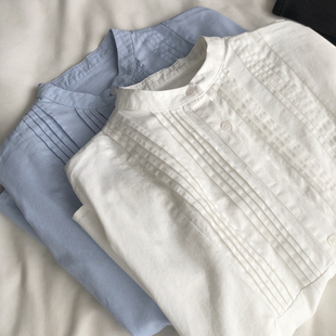 衬衣新款 法式 女早春百搭休闲灯笼长袖 通勤气质宽松白衬衫 风琴褶