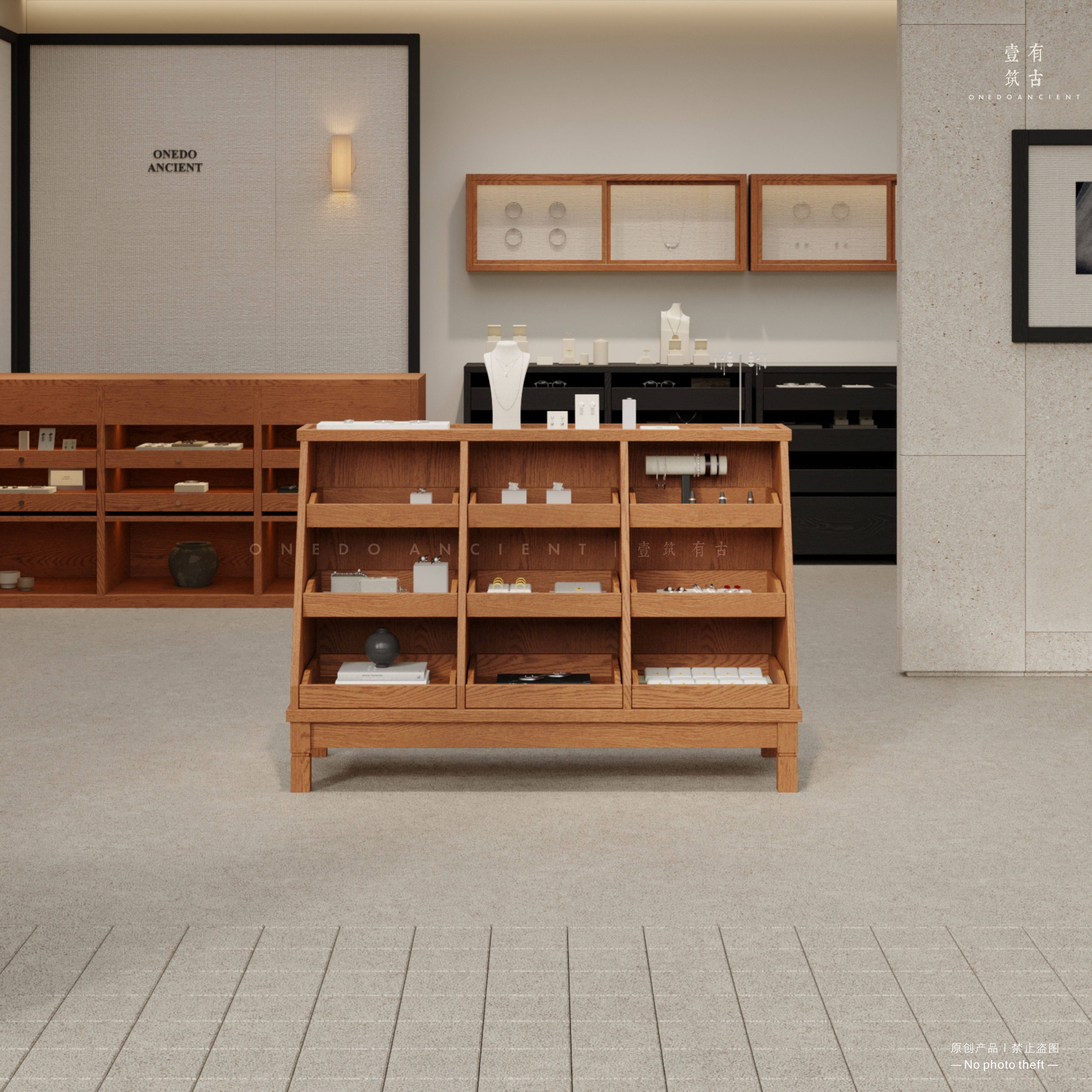 饰品店精品展示柜中岛柜流水台复古陈列柜斗柜网红店靠墙首饰展柜