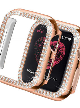 适用iwatch10保护壳镶钻水钻苹果watch9/8/7/6SE轻薄Apple硬壳s11