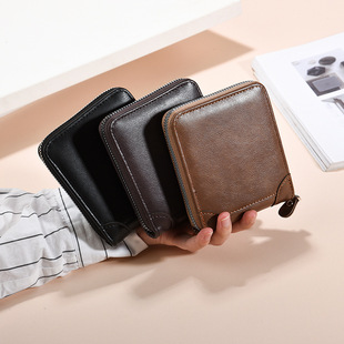 潮流夹全料男士 欧美商务男士 时尚 短款 多卡位零钱包 钱包多功能经典