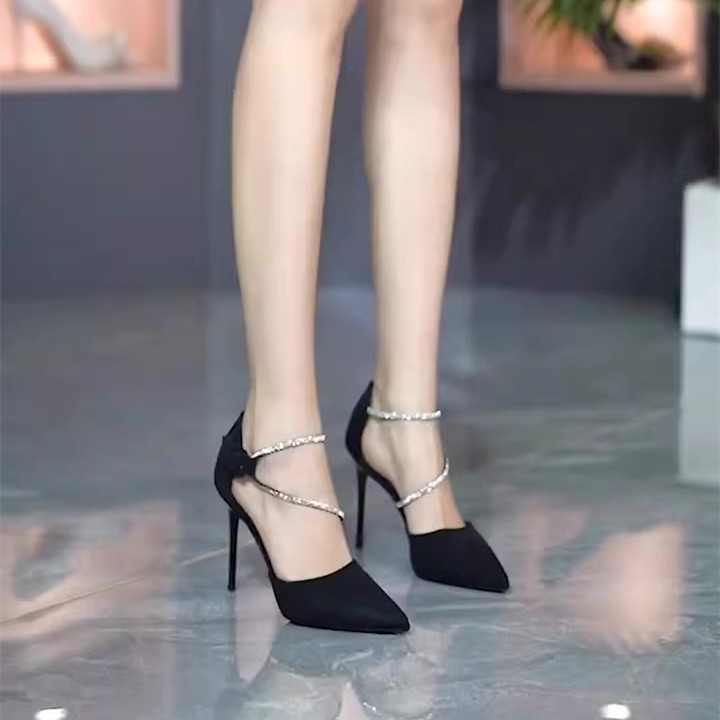 显瘦尖头高跟凉鞋女细跟高跟鞋夏